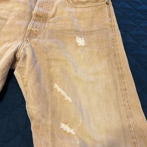 Vintage RRL distressed denim; 35X31